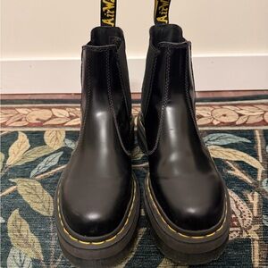 Doc Martens Black Leather Chelsea Platform Boots